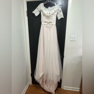 Stella York Ivory and Peony Lace Tulle Wedding Dress